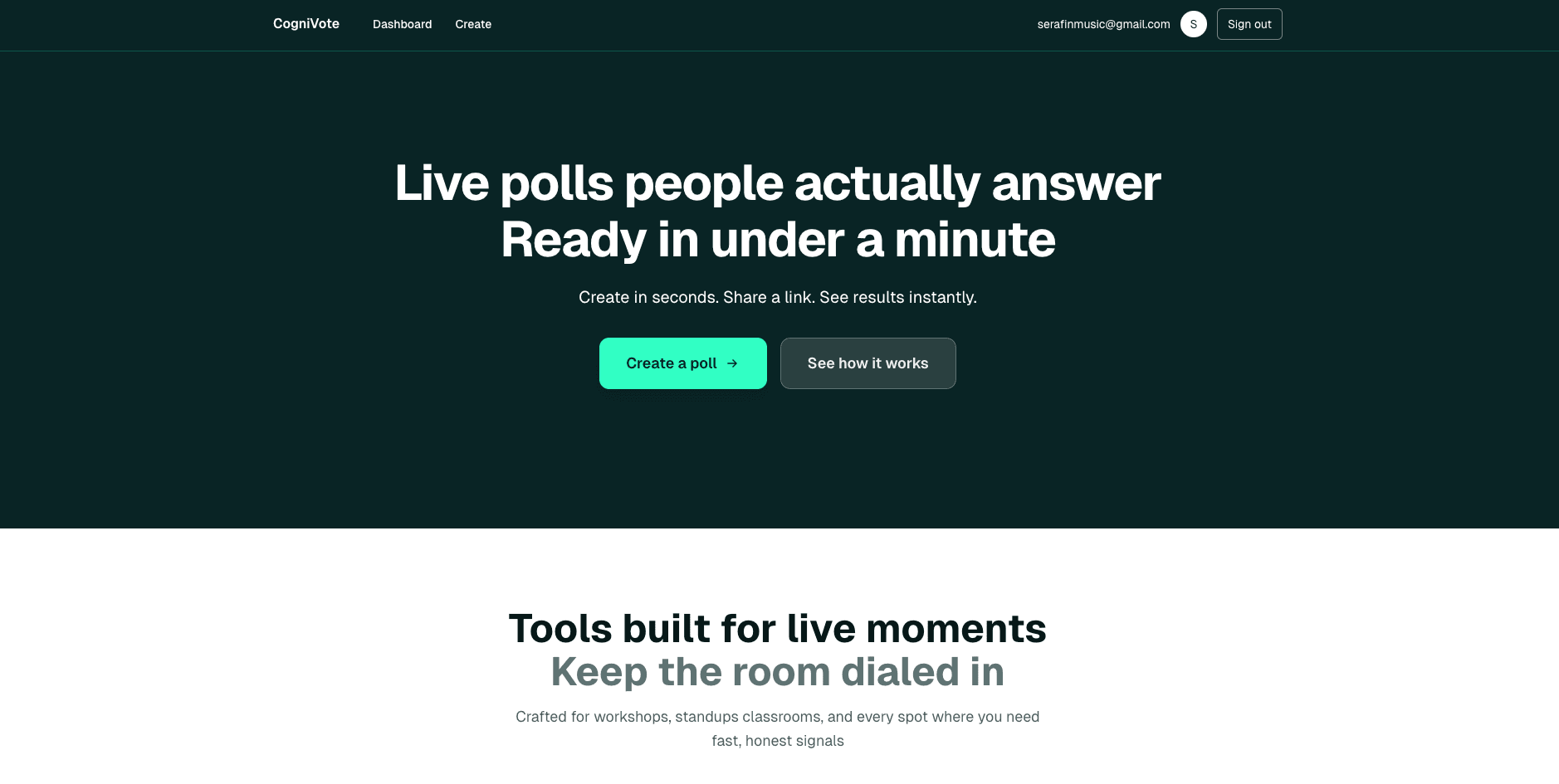 Cognivote — Real-time Polling & Insights Platform preview